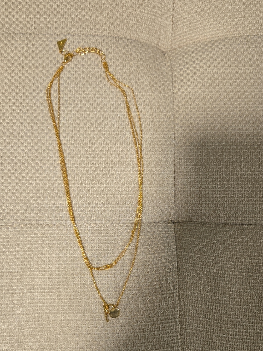 Source Unknown Gold Double-Layer Necklace with Small Pendant